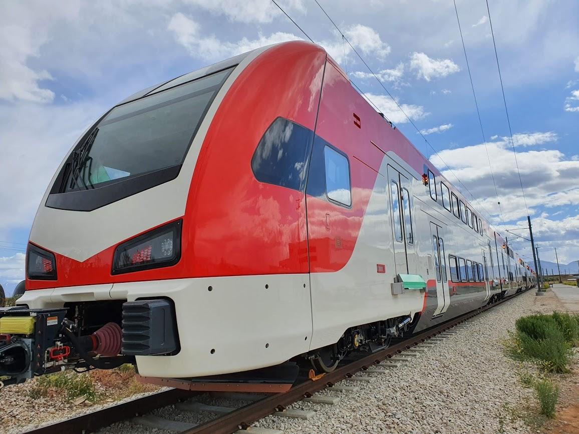 Electric train operates on test track