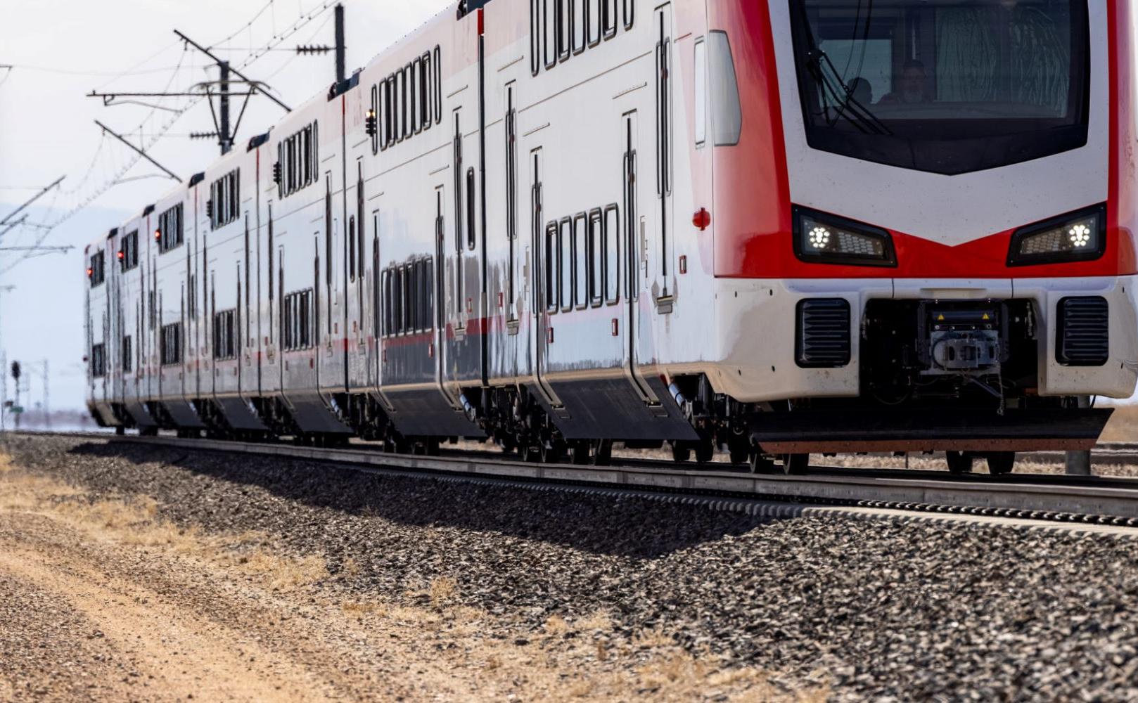 Electric train getting tested on tracks in Utah