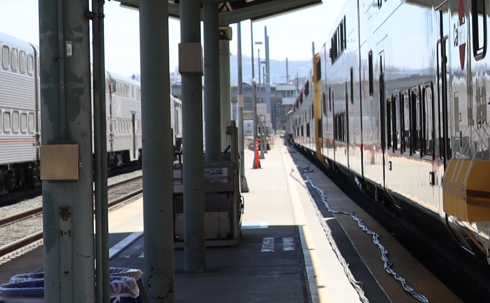 Electric Train arrives at San Francisco Station for the first time