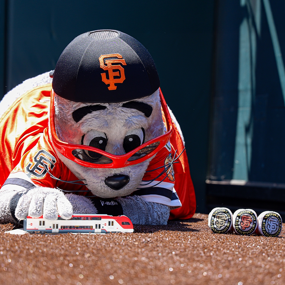 Lou Seal playing 