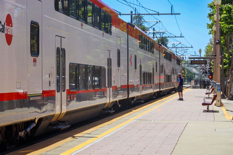 Destination Downtown - Menlo Park :  Train Side View