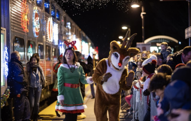 Rudolph and Elf at the Holiday Train