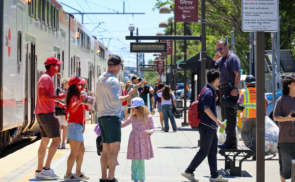 World Cup Fans exiting train