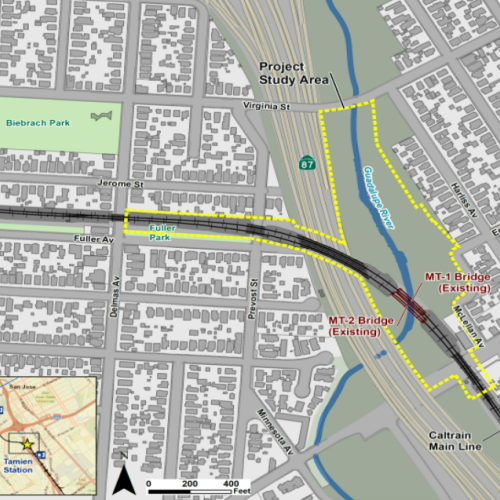 Map of Guadalupe River Bridge Project