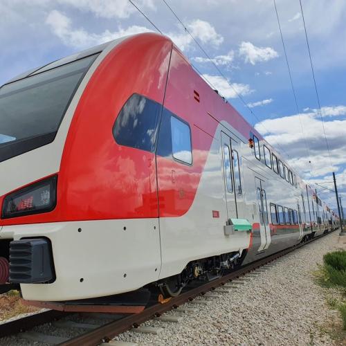 Electric train operates on test track