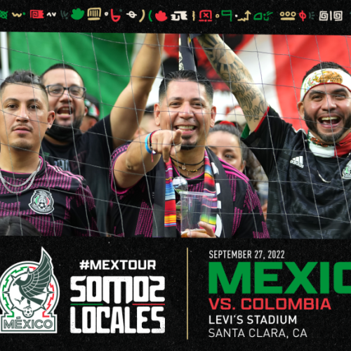 Promotional graphic for Mexico vs. Colombia