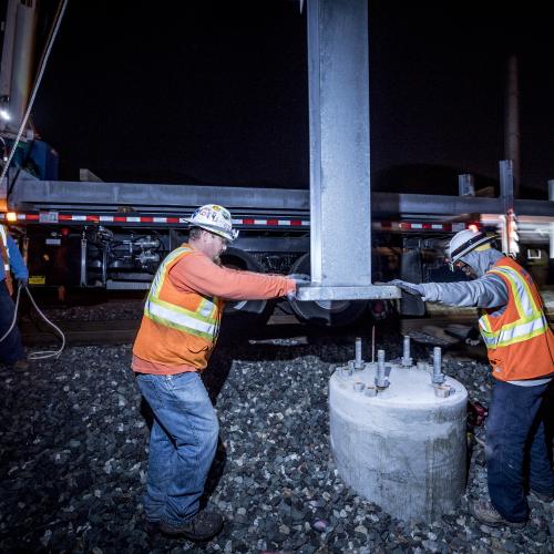 Caltrain Pole Install