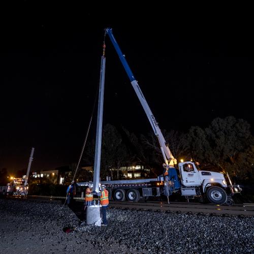 Caltrain Pole Install