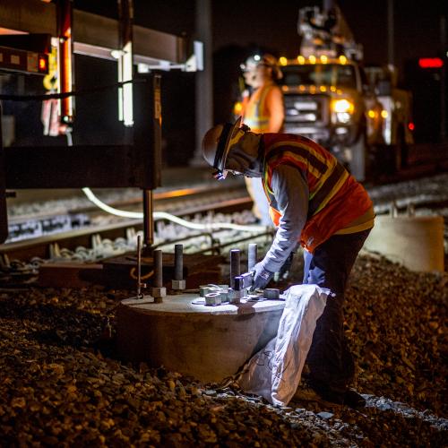 Caltrain Pole Install