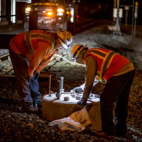 Caltrain Pole Install