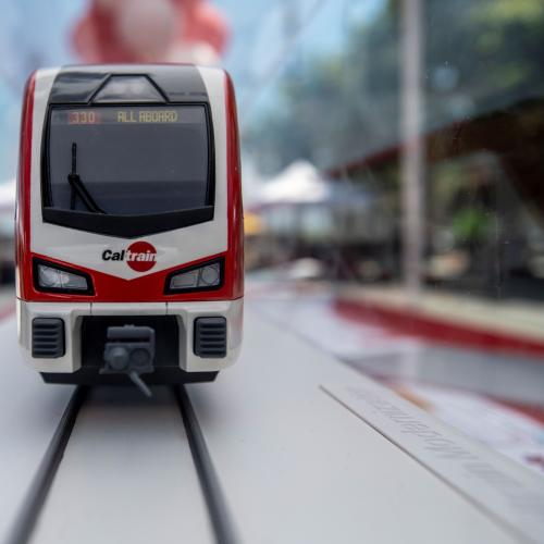 Close up view of model EMU