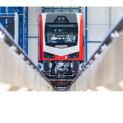 Caltrain EMU in manufacture in Utah.