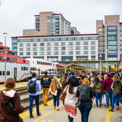 Commuters at San Francisco Station