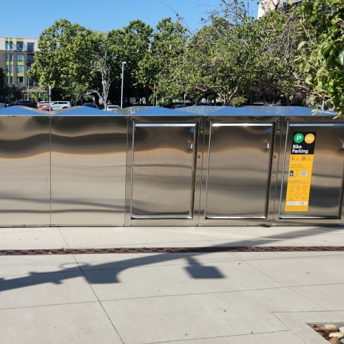 the new bike lockers at Sunnyvale Station