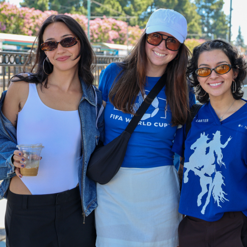 4 World Cup fans at Caltrain station