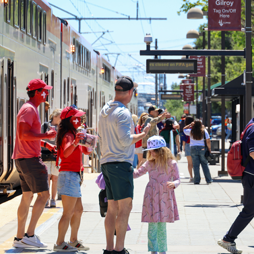 World Cup Fans exiting train