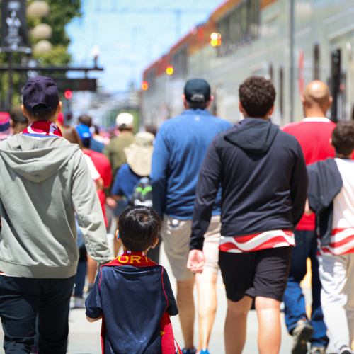 Young riders depart Caltrain