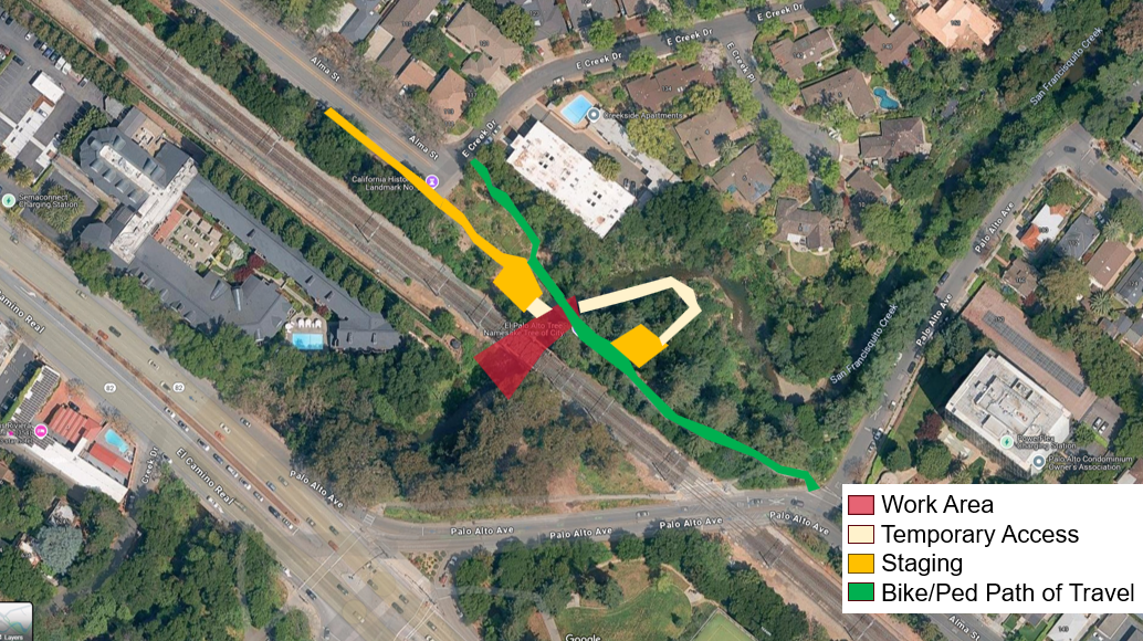 Map of San Francisquito Creek Bank Project