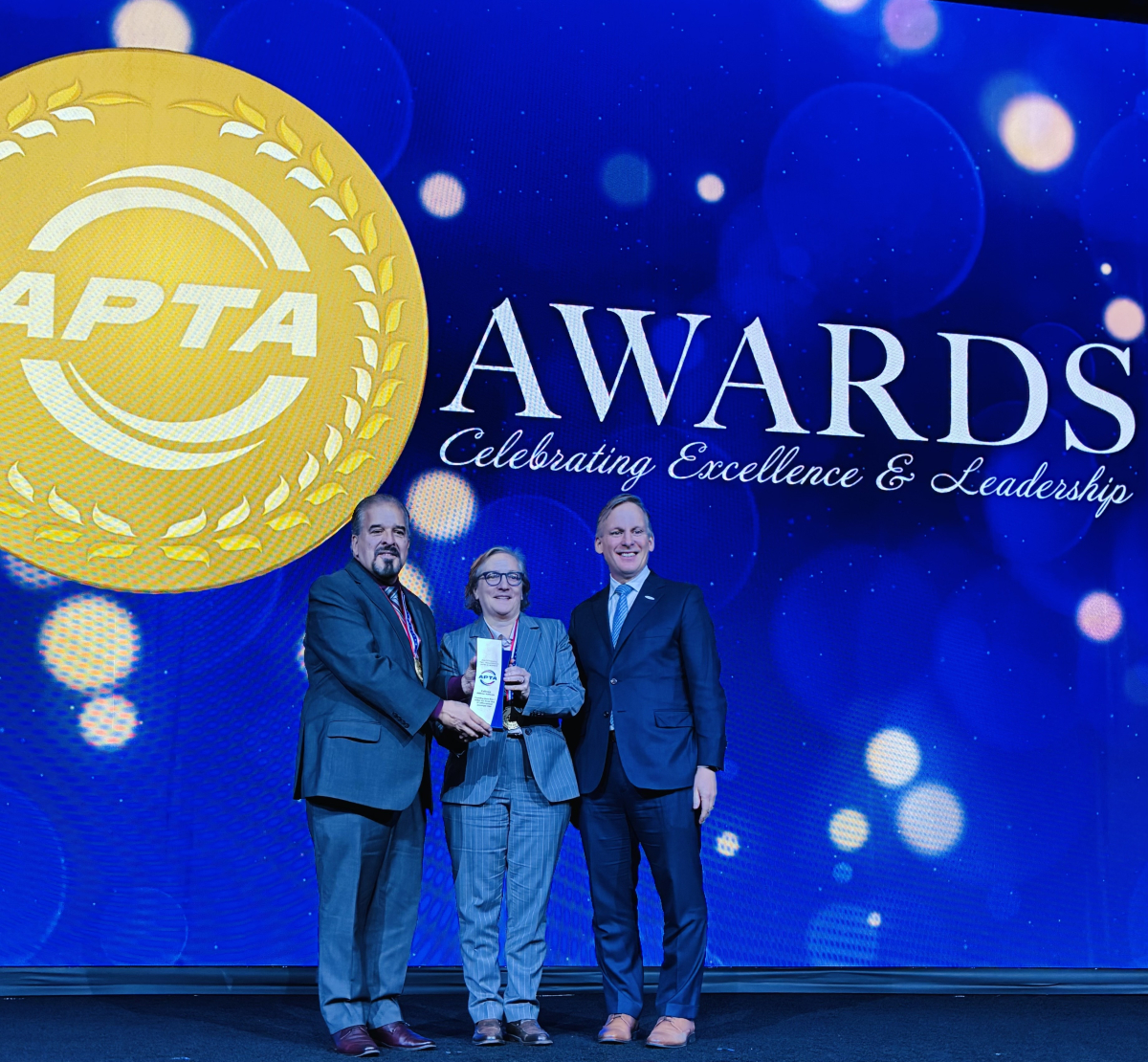 Caltrain Executive Director Michelle Bouchard and Board Chair Rico Media receive APTA Outstanding Transportation System Award