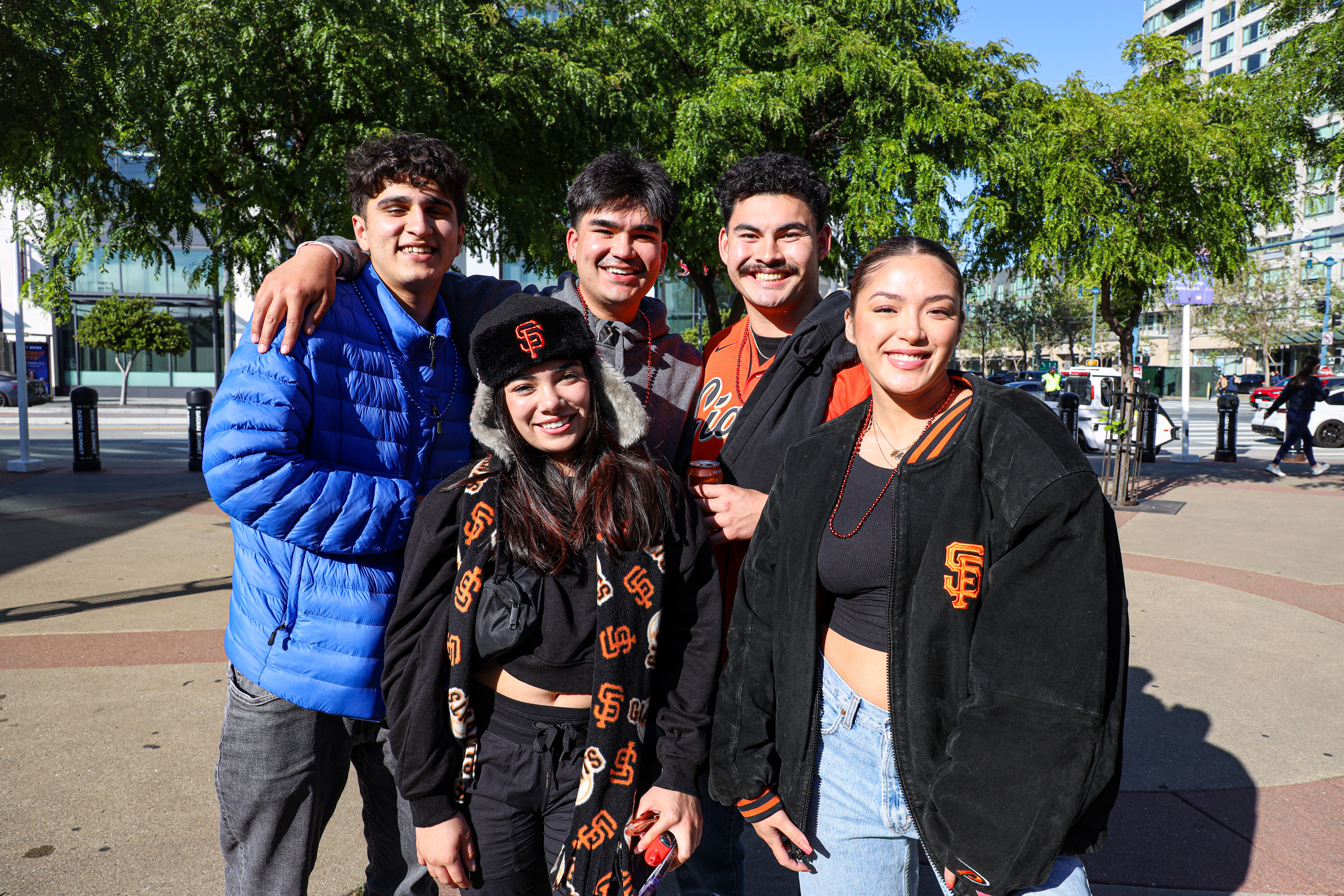 Giants fans getting ready for the game at Oracle Park